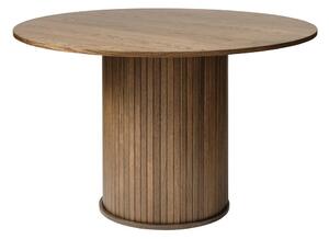 Kerek étkezőasztal tölgyfa dekorral ø 120 cm Nola – Unique Furniture