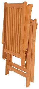 VidaXL 2 db tömör tíkfa kerti szék szürke kockás párnákkal