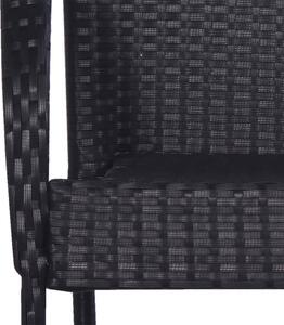 VidaXL 2 db fekete rakásolható polyrattan kültéri szék
