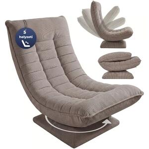 ABERDEEN CORD napozó fotel, bordázott huzat, 87×60×105 cm, szürkésbarna (taupe) Casaria