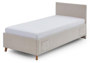 Bézs kárpitozott ágyneműtartós gyerekágy ágyráccsal 90x200 cm Cool – Meise Möbel