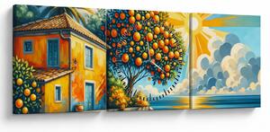 Kép - Ház narancsokkal I. (órával) (90x30 cm)