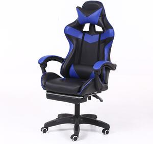 RACING PRO X Gamer szék lábtartóval, kék-fekete