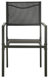 VidaXL 4 db fekete és antracitszürke textilén és acél kerti szék