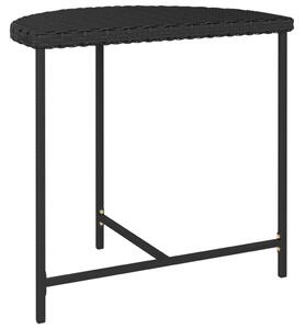 VidaXL fekete polyrattan kerti asztal 80 x 50 x 75 cm