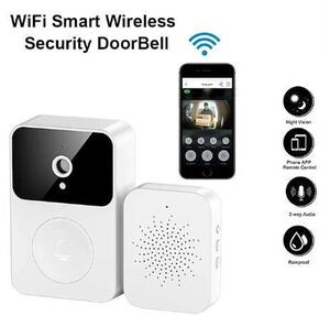 SmartCom Okos vezetéknélküli kapucsengő beltéri vevővel,fehér szín