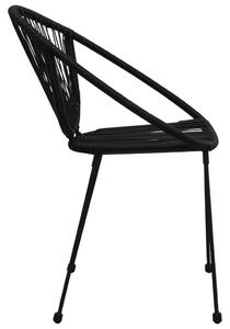 VidaXL 2 db fekete PVC rattan kerti szék