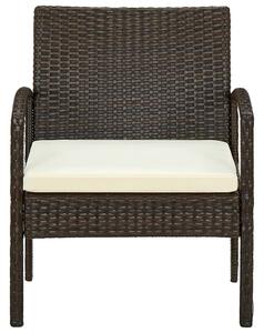 VidaXL barna polyrattan kerti szék párnával