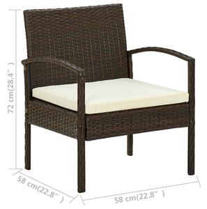 VidaXL barna polyrattan kerti szék párnával