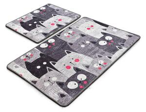 Szürke fürdőszobai kilépő szett 2 db-os 60x100 cm Meow – Foutastic