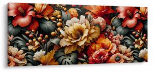 Kép - Narancs-vörös virágok (120x50 cm)