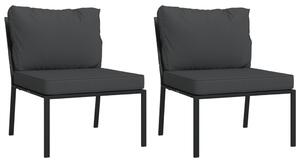 VidaXL 2 db acél kerti szék szürke párnákkal 60 x 74 x 79 cm