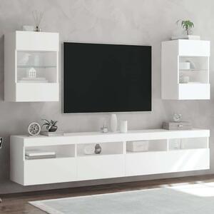 VidaXL 2 db fehér falra szerelhető TV-szekrény LED-ekkel 40x30x60,5 cm