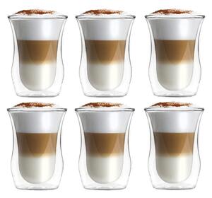 Üveg duplafalú bögre szett 6 db-os 250 ml – Vialli Design