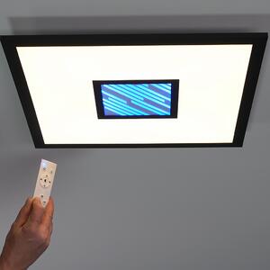 Távirányítós mennyezeti LED lámpa változtatható színű csíkokkal, 45x45 cm (Bordonara-RGBW