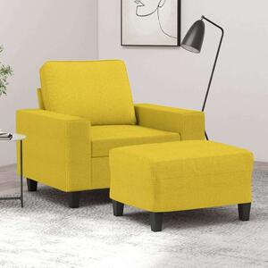 VidaXL világossárga szövet kanapéfotel lábtartóval 60 cm