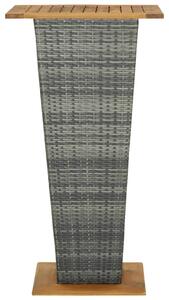 VidaXL szürke polyrattan és tömör akácfa bárasztal 60 x 60 x 110 cm
