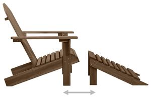 VidaXL barna tömör fenyőfa adirondack szék zsámollyal és asztallal