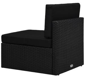 VidaXL 2 személyes fekete elemes polyrattan kanapé
