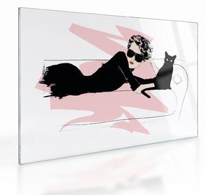 Üveg kép - Fashion lady (70x50 cm)