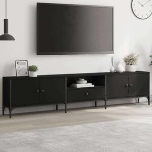 VidaXL fekete szerelt fa TV-szekrény fiókkal 200 x 25 x 44 cm