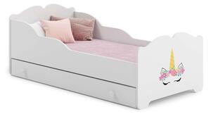 Kobi Anna Ifjúsági ágy matraccal és ágyneműtartóval 80x160cm - fehér - Többféle matricával