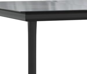 VidaXL fekete acél és edzett üveg kerti étkezőasztal 80x80x74cm