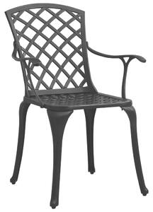 VidaXL 4 db fekete öntött alumínium kerti szék