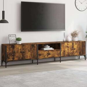VidaXL füstös tölgyszínű szerelt fa TV-szekrény fiókkal 200x25x44 cm
