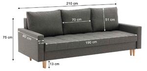 NILSA III kihúzható kanapé - szürke