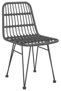 VidaXL 2 db fekete polietilén rattan kerti szék 48 x 62 x 84 cm