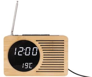 Time for home Bambusz óra rádió Cary LED kijelzővel