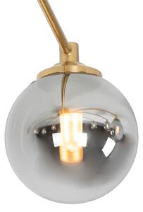 Modern mennyezeti lámpa arany 8 lámpák füstüveggel - Athén