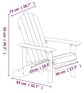 VidaXL antracitszürke HDPE kerti adirondack szék asztallal