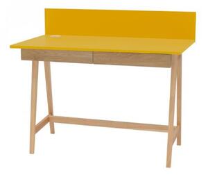 LUKA Ashwood íróasztal 110x50cm fiókkal sárga