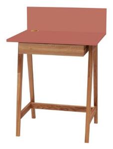 LUKA íróasztal 65x50cm fiókos tölgyfa rózsaszín