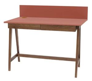LUKA Íróasztal 110x50cm fiókos tölgyfa rózsaszínű