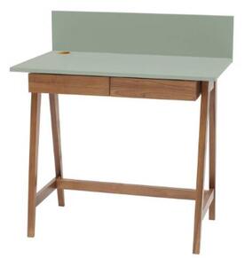 LUKA Íróasztal 85x50cm fiókos tölgyfa zöld