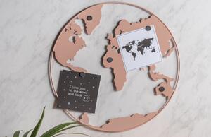 Time for home Rózsaszín fém fali dekoráció Continent Ø 50 cm
