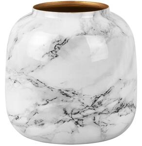 Time for home Fehér márvány fém váza Melias L 18 cm