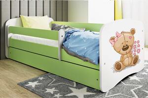Kocot Kids Babydreams Ifjúsági ágy ágyneműtartóval - Maci virágokkal - Többféle méretben és színben
