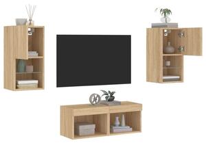 VidaXL Sonoma Tölgy Falra Szerelhető TV Szekrény Szett - 4 db
