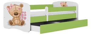 Kocot Kids Babydreams Ifjúsági ágy ágyneműtartóval - Maci virágokkal - Többféle méretben és színben