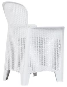 VidaXL 2 db fehér rattan hatású műanyag kerti szék párnával