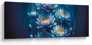 Kép - Tavirózsák a víz alatt (órával) (90x30 cm)