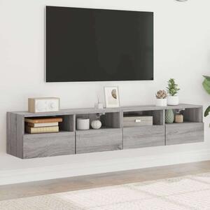 VidaXL 2 db szürke sonoma szerelt fa fali TV-szekrény 80 x 30 x 30 cm