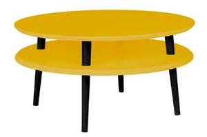 UFO dohányzóasztal Diam 70cm x Magasság 35cm sárga Fekete lábak