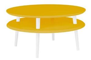 UFO dohányzóasztal Diam 70cm x Magasság 35cm sárga Fehér lábak