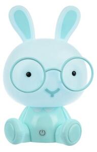 Éjszakai lámpa - nyuszi szemüveggel 23 cm Kék: kek