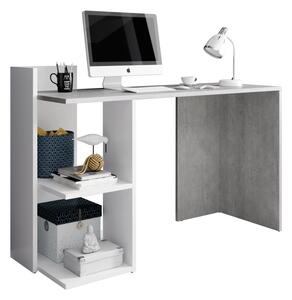 Számítógépasztal Adrean (beton + fehér). 1021173